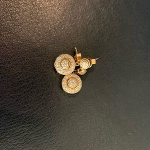 14k gold and diamond drop earrings from Italy